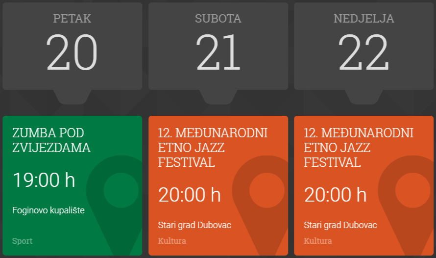 gdje za vikend 20. 22.7